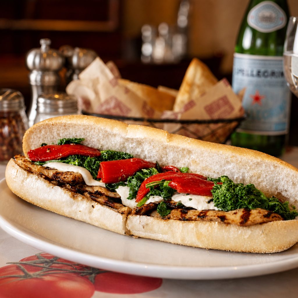 Grilled Chicken Hero with Broccoli Rabe.