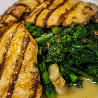 Grilled Chicken over Broccoli Rabe Catering